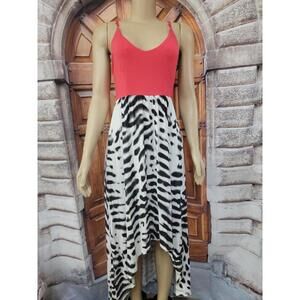 Felicity & Coco Animal Print & Coral Size S Women's High-low Dress NEW #B